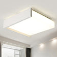 Led Flush Ceiling Light For Bedroom - 16’/19.5’ Wide Black/White With Warm/White And Brick