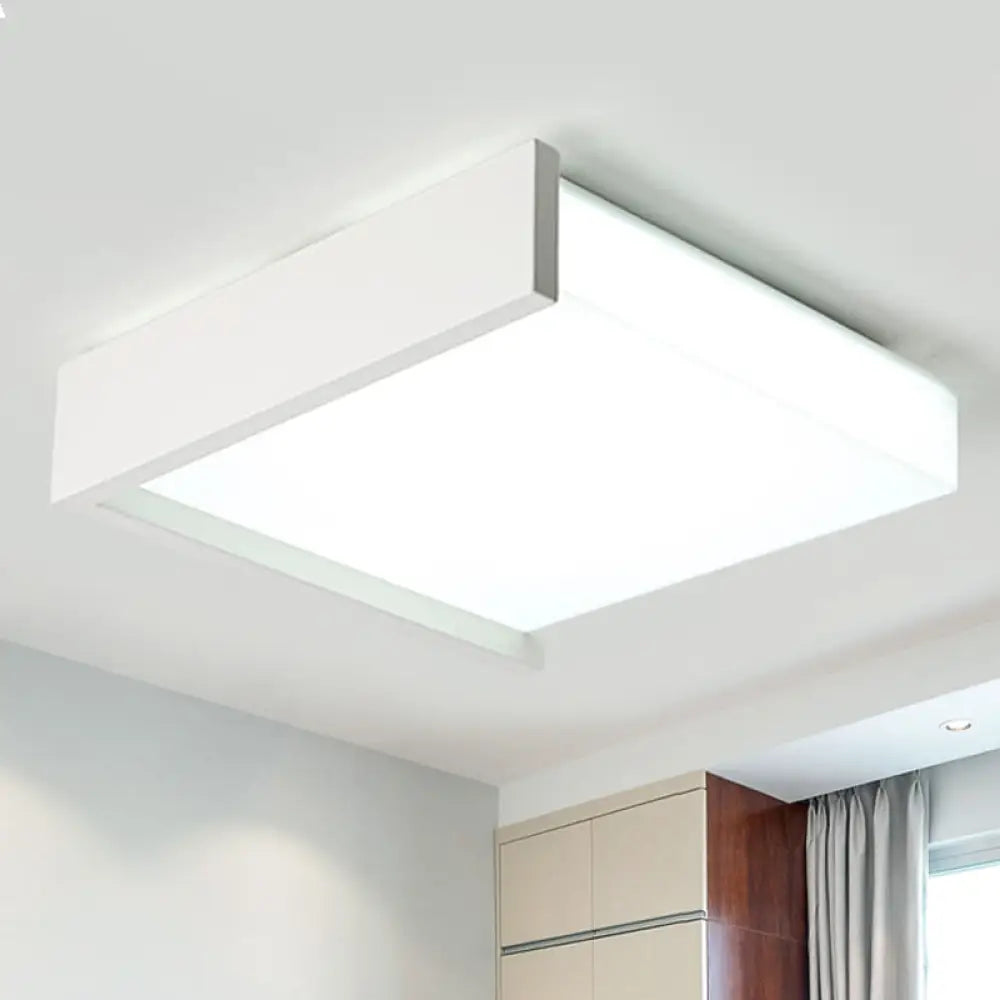 Led Flush Ceiling Light For Bedroom - 16’/19.5’ Wide Black/White With Warm/White And Brick