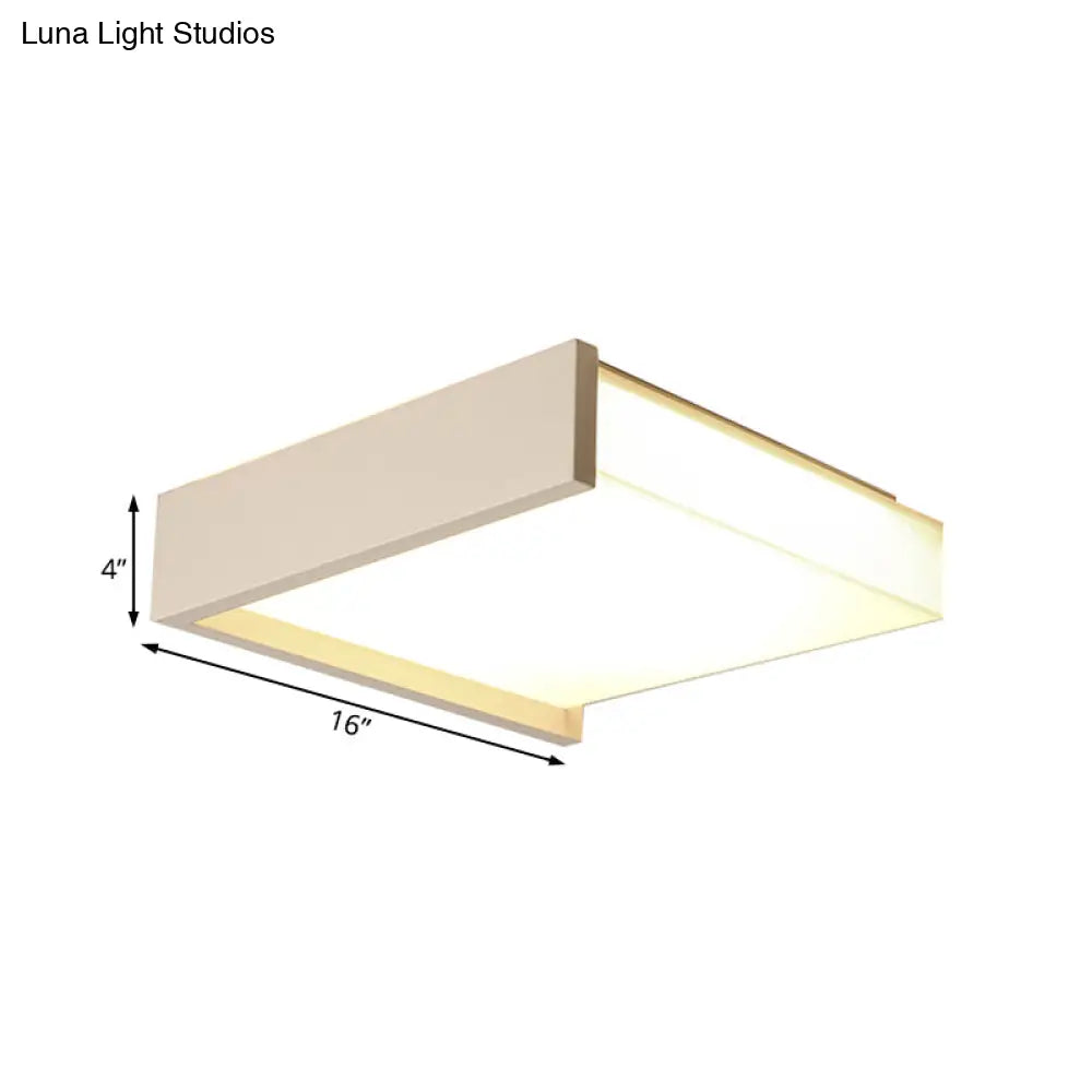 Led Flush Ceiling Light For Bedroom - 16’/19.5’ Wide Black/White With Warm/White And Brick