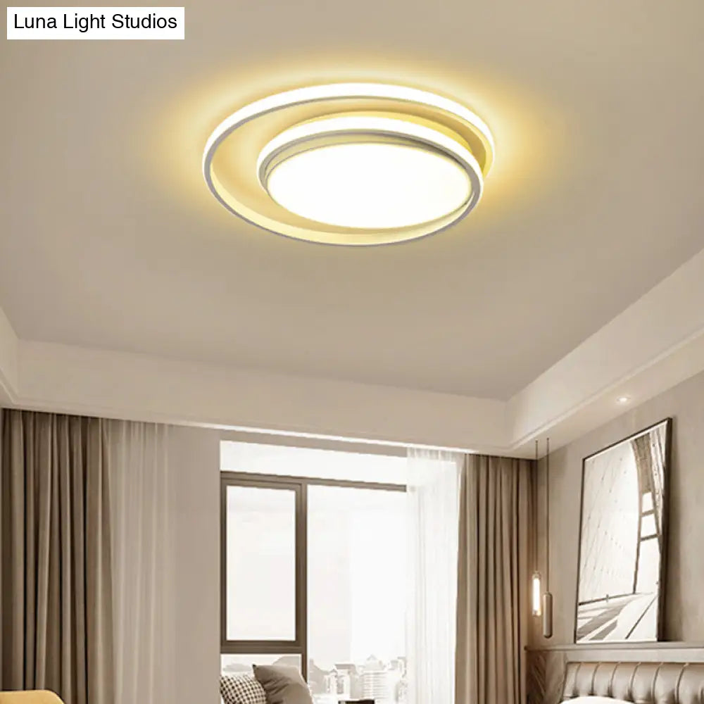 Led Flush Mount Ceiling Lamp: Intersecting Circles Shape Modern Simplicity Acrylic Cover – Ideal