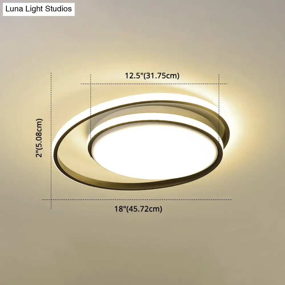 Led Flush Mount Ceiling Lamp: Intersecting Circles Shape Modern Simplicity Acrylic Cover – Ideal