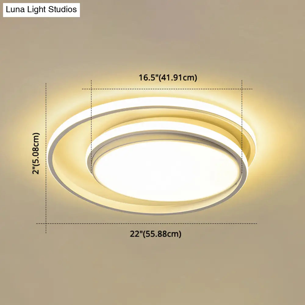 Led Flush Mount Ceiling Lamp: Intersecting Circles Shape Modern Simplicity Acrylic Cover – Ideal