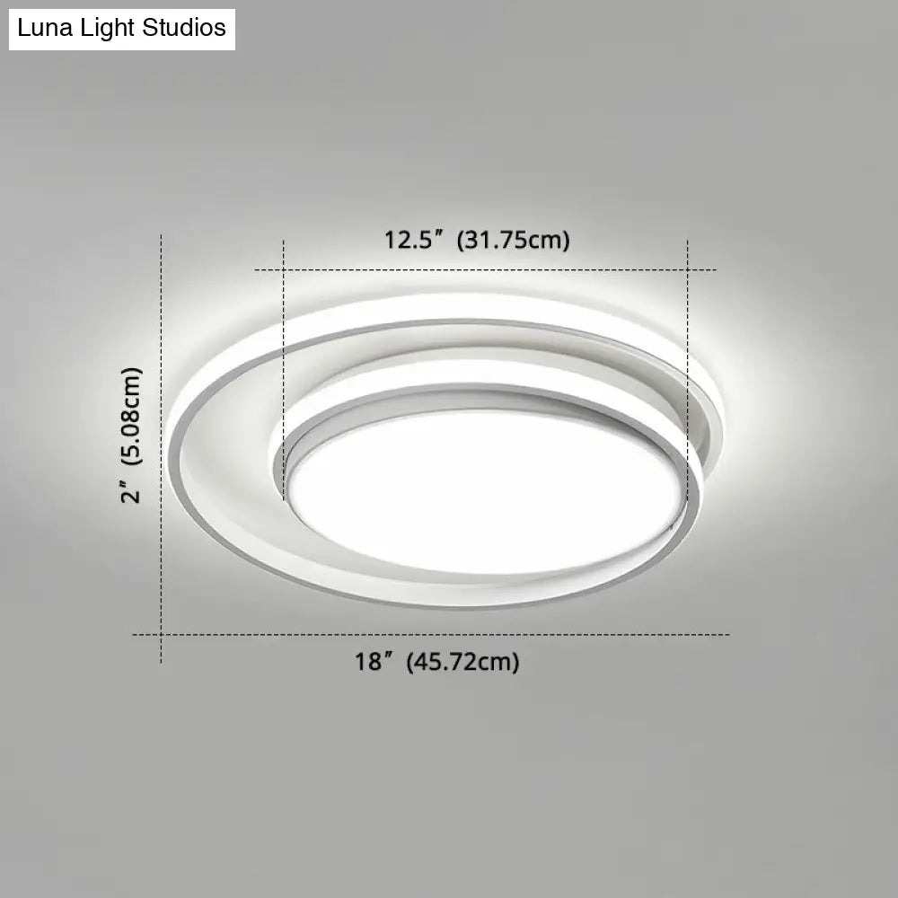 Led Flush Mount Ceiling Lamp: Intersecting Circles Shape Modern Simplicity Acrylic Cover – Ideal