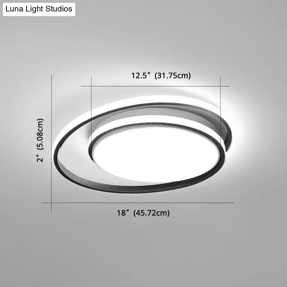 Led Flush Mount Ceiling Lamp: Intersecting Circles Shape Modern Simplicity Acrylic Cover – Ideal