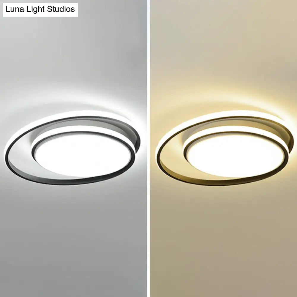 Led Flush Mount Ceiling Lamp: Intersecting Circles Shape Modern Simplicity Acrylic Cover – Ideal