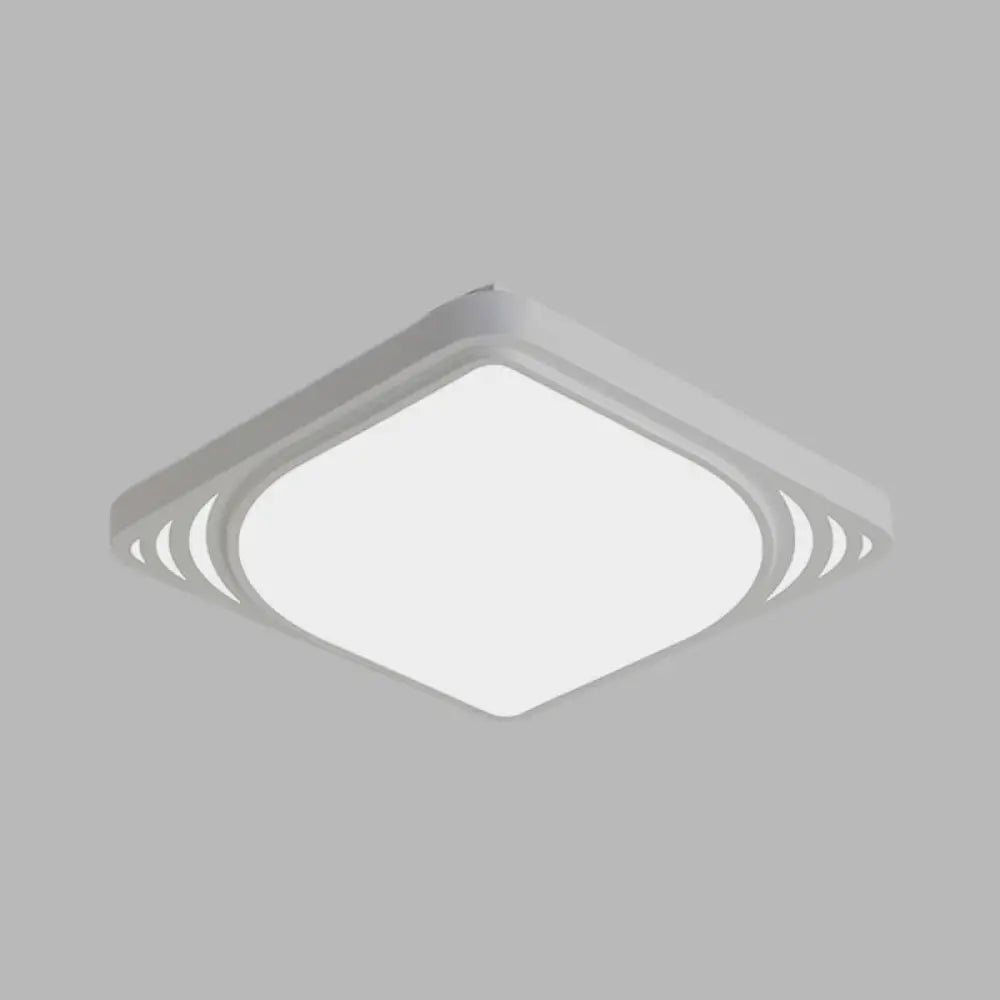 Led Flush Mount Ceiling Light Fixture - Square Design White Shade Warm/White 16.5/20.5 Wide