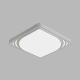Led Flush Mount Ceiling Light Fixture - Square Design White Shade Warm/White 16.5/20.5 Wide