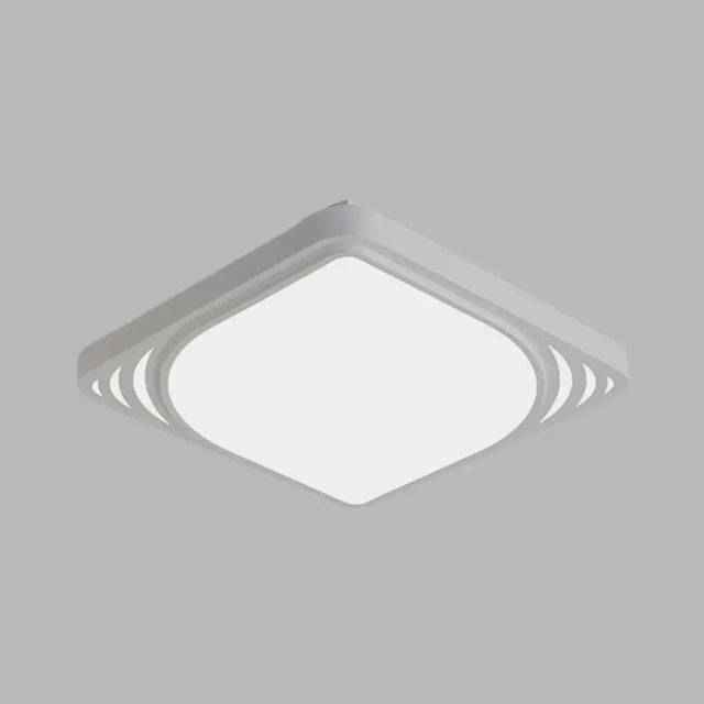 Led Flush Mount Ceiling Light Fixture - Square Design White Shade Warm/White 16.5/20.5 Wide