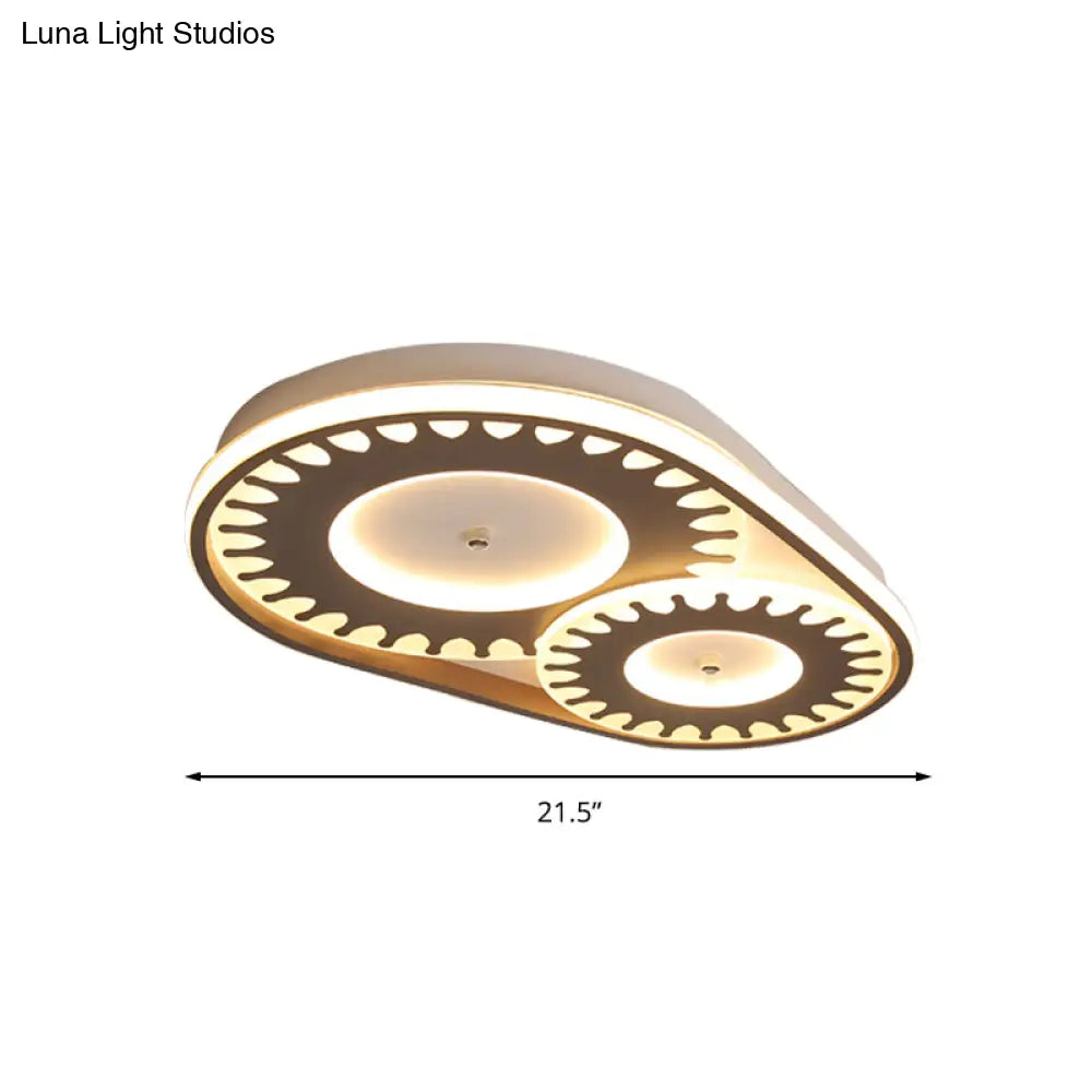 Led Flush Mount Ceiling Light In Contemporary White Acrylic Design For Kid’s Room Or Balcony