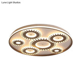 Led Flush Mount Ceiling Light In Contemporary White Acrylic Design For Kid’s Room Or Balcony