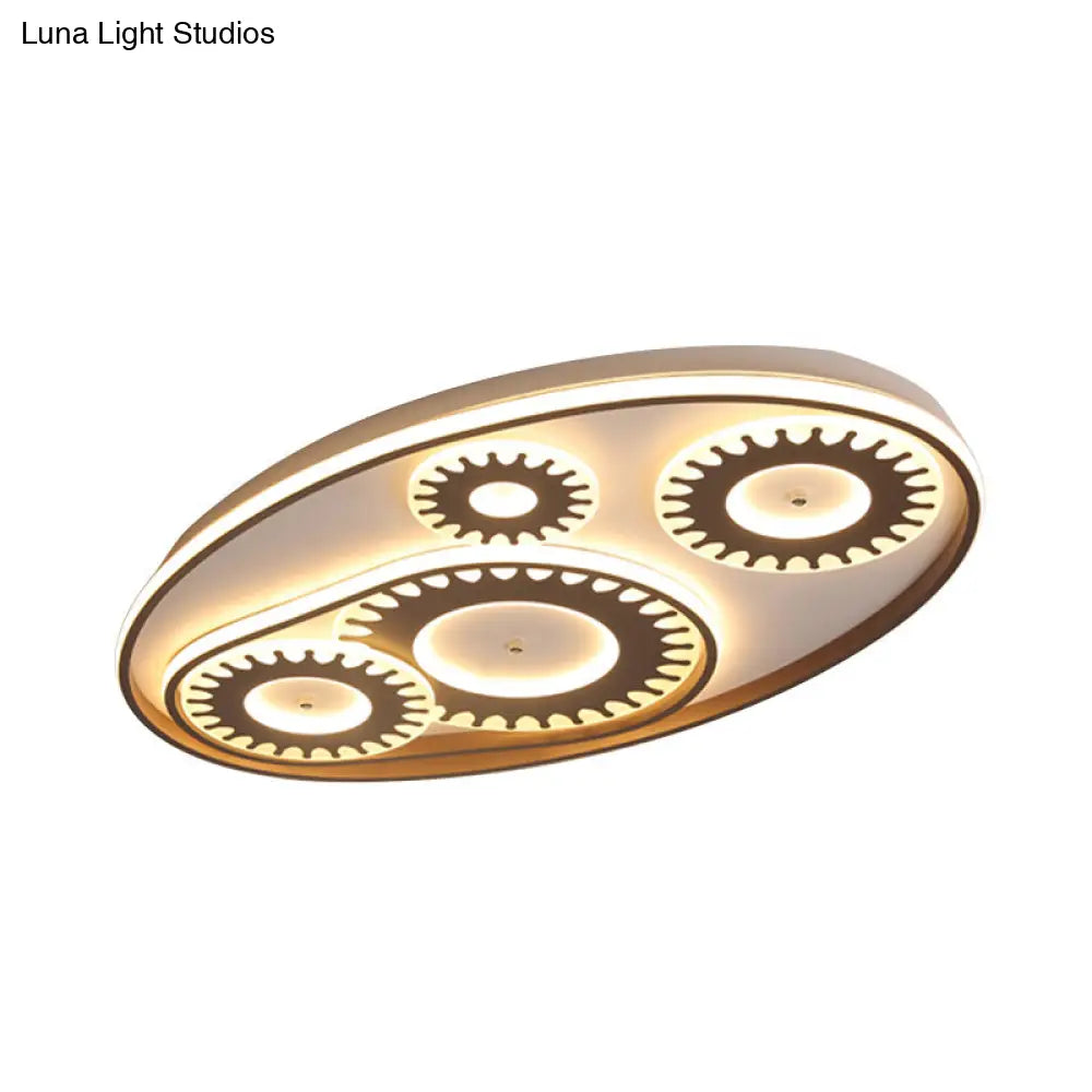Led Flush Mount Ceiling Light In Contemporary White Acrylic Design For Kid’s Room Or Balcony