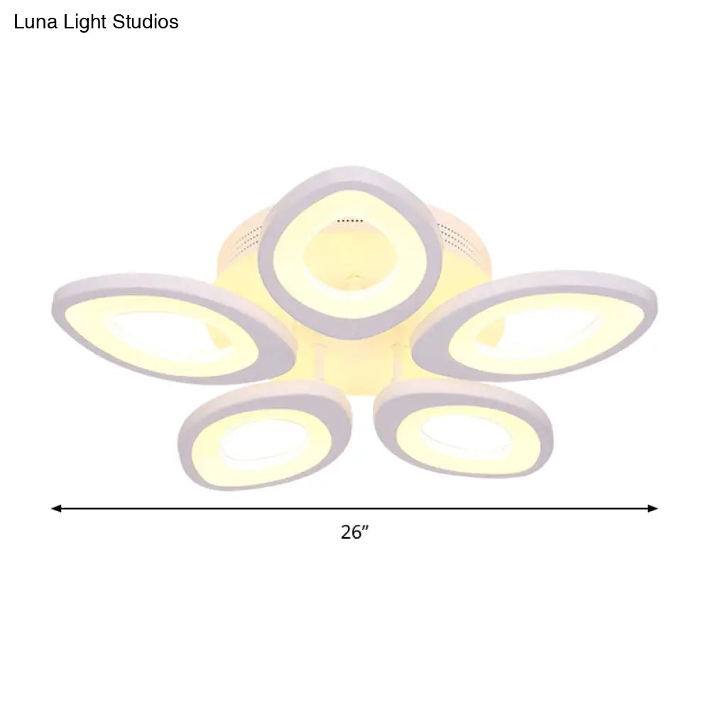 Led Flush Mount Ceiling Light With Acrylic Shade And 4/5/8 Lights In Warm/White/Natural