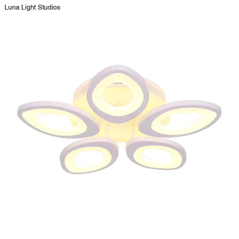 Led Flush Mount Ceiling Light With Acrylic Shade And 4/5/8 Lights In Warm/White/Natural