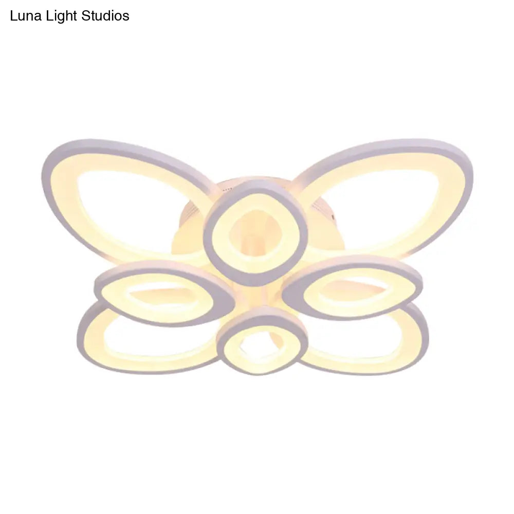 Led Flush Mount Ceiling Light With Acrylic Shade And 4/5/8 Lights In Warm/White/Natural