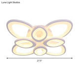 Led Flush Mount Ceiling Light With Acrylic Shade And 4/5/8 Lights In Warm/White/Natural