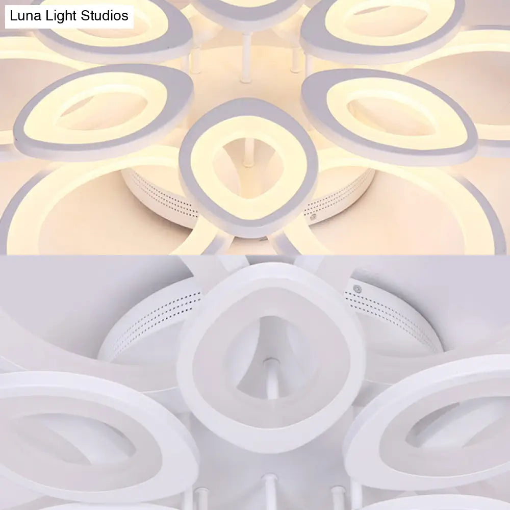 Led Flush Mount Ceiling Light With Acrylic Shade And 4/5/8 Lights In Warm/White/Natural