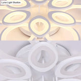 Led Flush Mount Ceiling Light With Acrylic Shade And 4/5/8 Lights In Warm/White/Natural