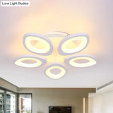 Led Flush Mount Ceiling Light With Acrylic Shade And 4/5/8 Lights In Warm/White/Natural