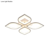 Led Flush Mount Ceiling Light With Leaf Acrylic Shade - White/Warm/Natural Lighting Fixture For