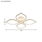 Led Flush Mount Ceiling Light With Leaf Acrylic Shade - White/Warm/Natural Lighting Fixture For