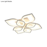 Led Flush Mount Ceiling Light With Leaf Acrylic Shade - White/Warm/Natural Lighting Fixture For