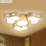 Led Flush Mount Light: White Blossom Ceiling Lamp For Living Room And Kids’ Spaces