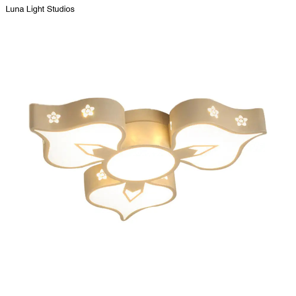 Led Flush Mount Light: White Blossom Ceiling Lamp For Living Room And Kids’ Spaces