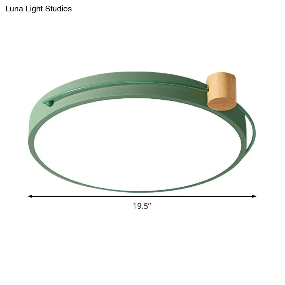 Led Flush Mount Lighting Fixture In Warm/White Light For Living Room Ceiling - Grey/White/Green