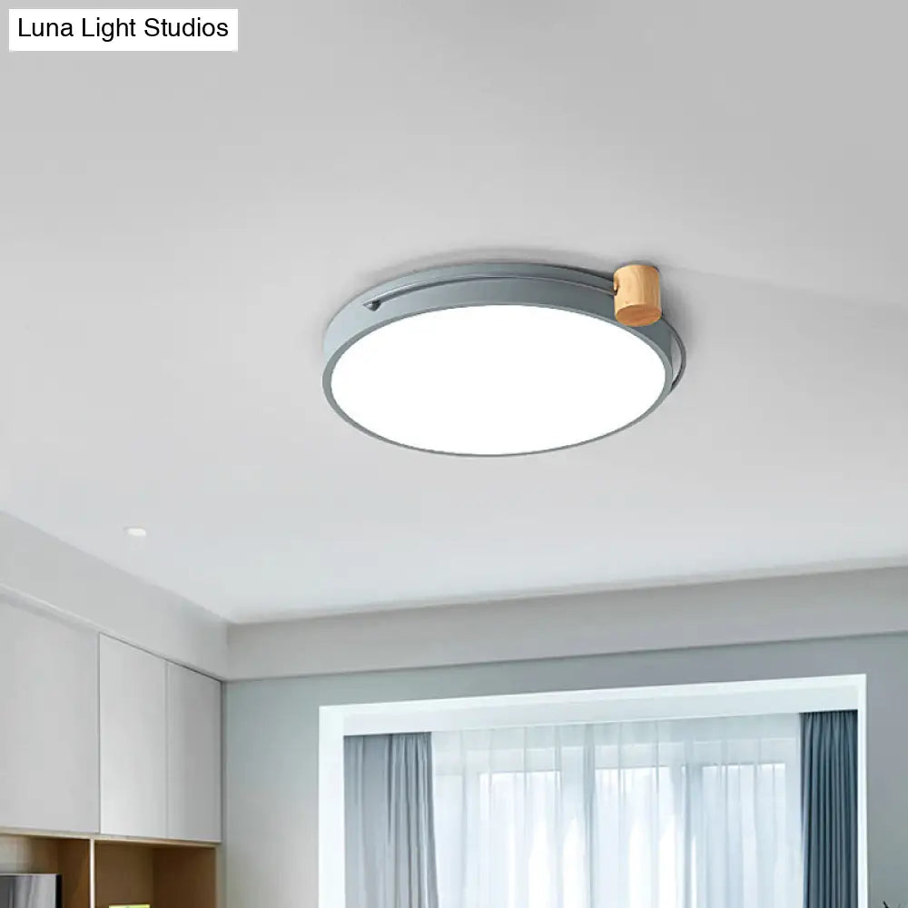 Led Flush Mount Lighting Fixture In Warm/White Light For Living Room Ceiling - Grey/White/Green