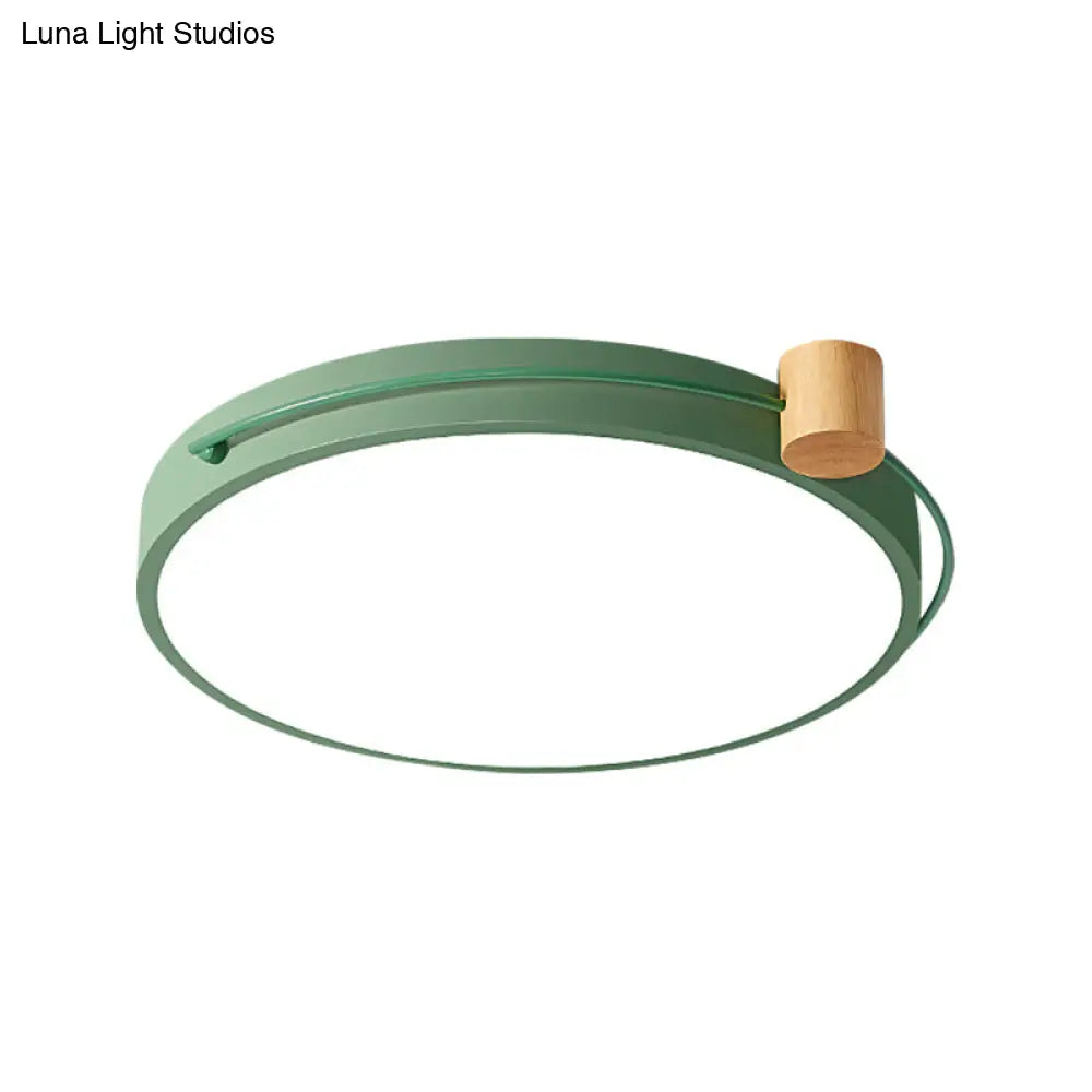Led Flush Mount Lighting Fixture In Warm/White Light For Living Room Ceiling - Grey/White/Green