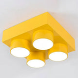 Led Flush Mount Metallic Children’s Ceiling Light For Toy Brick Kindergarten Yellow / 15.5’