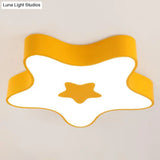 Led Flush Mount Nursery Light - Star Shade Acrylic Kids Style Fixture Yellow / White