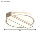 Led Flushmount Ceiling Light With Acrylic Shade - White Round And Rectangle Design