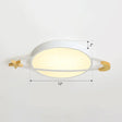 Led Flushmount Light: Ringed Planet Children’s Ceiling Fixture With Wooden Moon And Star Accents