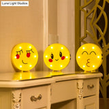 Led Funny Emoji Expression Wall Light - Modern Yellow Nightstand Lamp