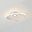 Led Geometric Flush Mount Ceiling Light Fixture In Contemporary White/Black With Acrylic Shade