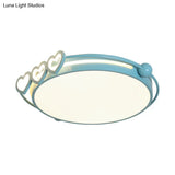 Led Halo Ceiling Light With Acrylic Shade And Heart Decor In Pink/Blue