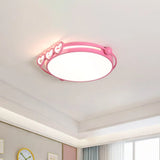 Led Halo Ceiling Light With Acrylic Shade And Heart Decor In Pink/Blue Pink