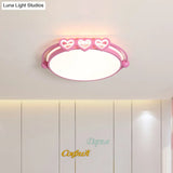 Led Halo Ceiling Light With Acrylic Shade And Heart Decor In Pink/Blue