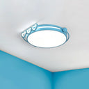 Led Halo Ceiling Light With Acrylic Shade And Heart Decor In Pink/Blue Blue