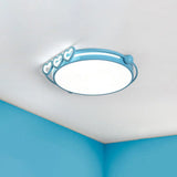 Led Halo Ceiling Light With Acrylic Shade And Heart Decor In Pink/Blue Blue