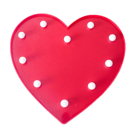 Led Heart Shaped Battery Nightstand Lamp Decorative Plastic Bedroom Wall Lighting