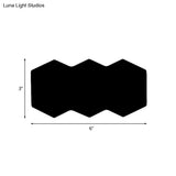 Led Hexagon Wall Mount Light With Rgb Colored Aluminum Shade - Modern 2/3/4-Light Flush