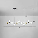 Led Island Pendant Light: Postmodern Glass Bubble Lamp For Dining Room 11 / Black Clear