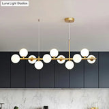 Led Island Pendant Light: Postmodern Glass Bubble Lamp For Dining Room