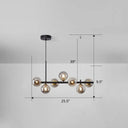 Led Island Pendant Light: Postmodern Glass Bubble Lamp For Dining Room 7 / Black Smoke Grey