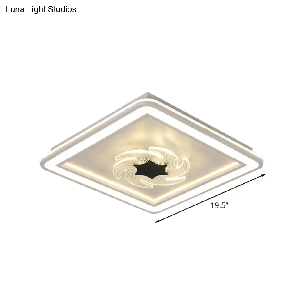 Led Kids Bedroom Ceiling Light With Whimsical Windmill/Flower Design - Black/White