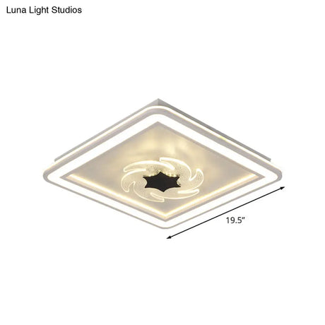 Led Kids Bedroom Ceiling Light With Whimsical Windmill/Flower Design - Black/White