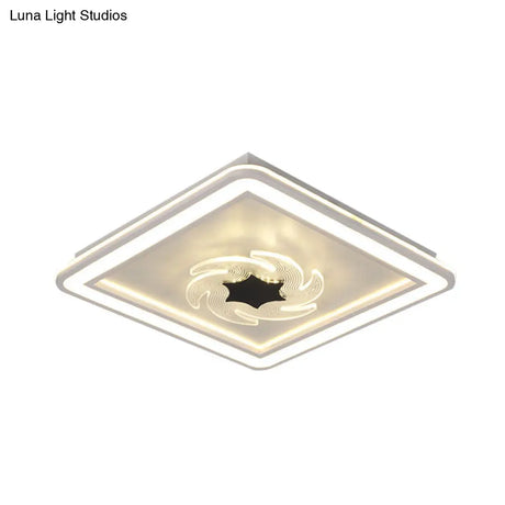 Led Kids Bedroom Ceiling Light With Whimsical Windmill/Flower Design - Black/White