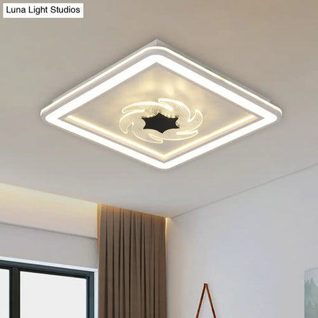 Led Kids Bedroom Ceiling Light With Whimsical Windmill/Flower Design - Black/White
